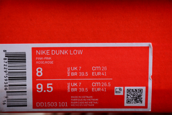 wmns nike dunk low “pink oxford” dd1503-601