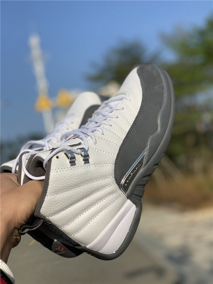 air jordan 12 gs white / dark grey 153265-160