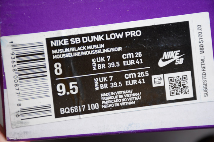 nike sb dunk low pro hennessy bq6817-100