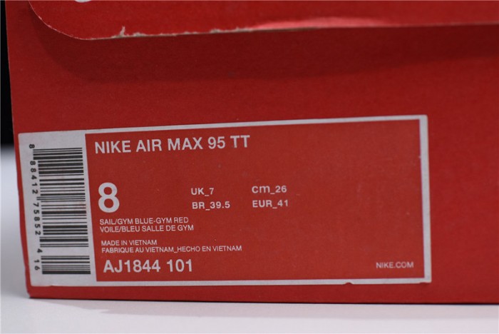 nike air max 95 tt "pull tab" white/ gym blue - gym red aj1844-101