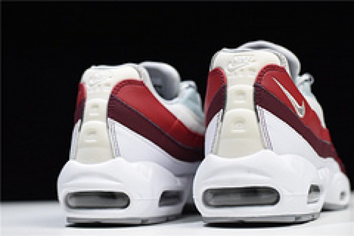 nike air max 95 essential mens white-grey-red running shoes 749766 103