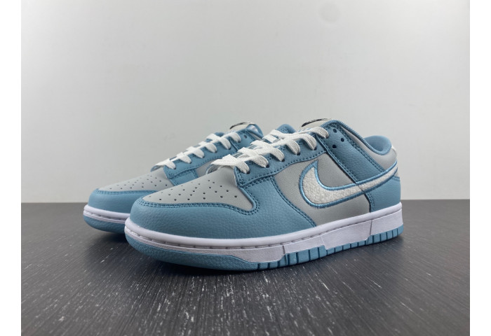 Nike Dunk Low Retro Fleece Swoosh Worn Blue FB1871-011