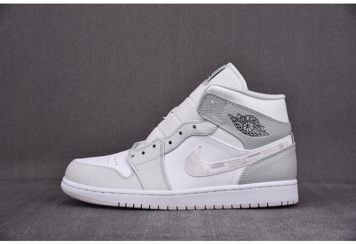 AIR JORDAN 1 MID ''SWOOSH LOGO - GREY CAMO'' DC9035-100